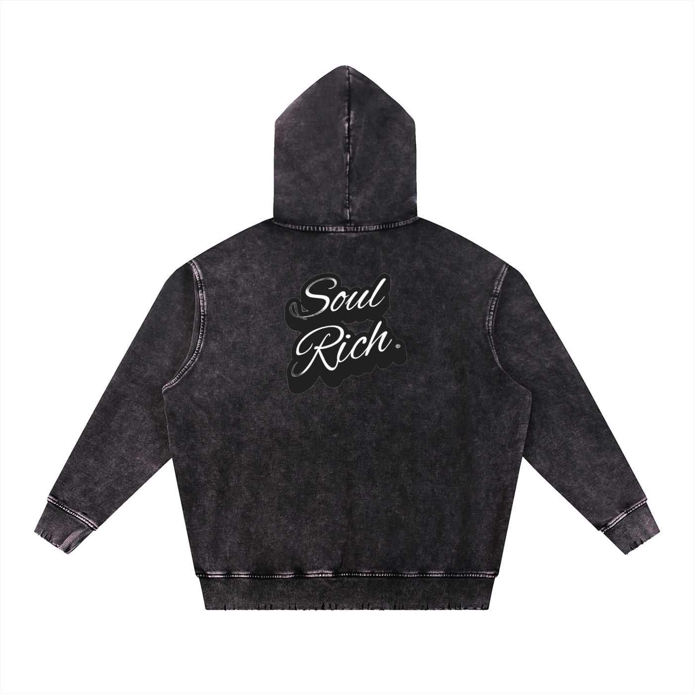 “Soul Rich Snow Wash Heavyweight Hoodie – Hand-Frayed Edition” (Limited Edition)