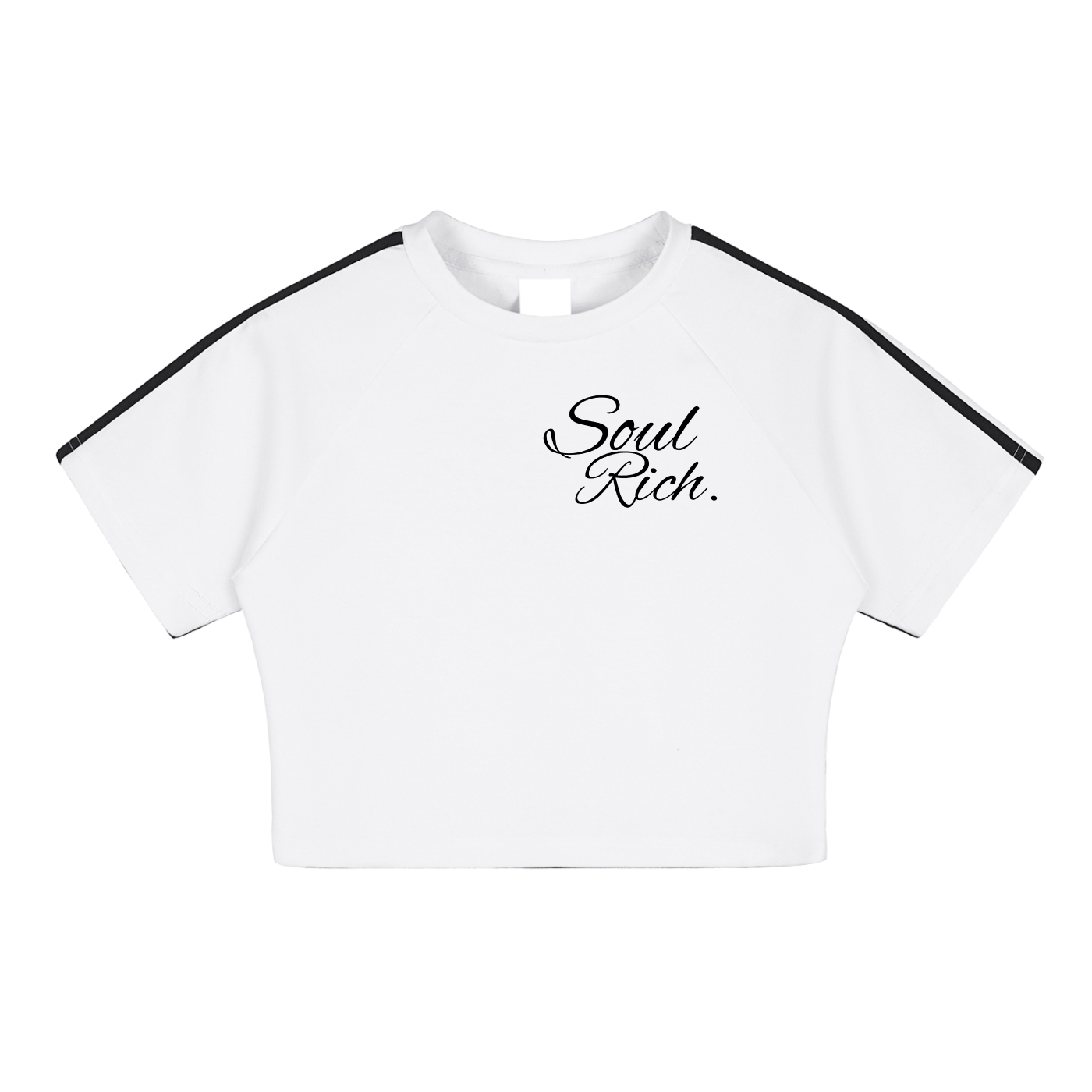 SOUL RICH “Taped Cooling Performance Women’s Crop Top” (Black&White) “Winners”