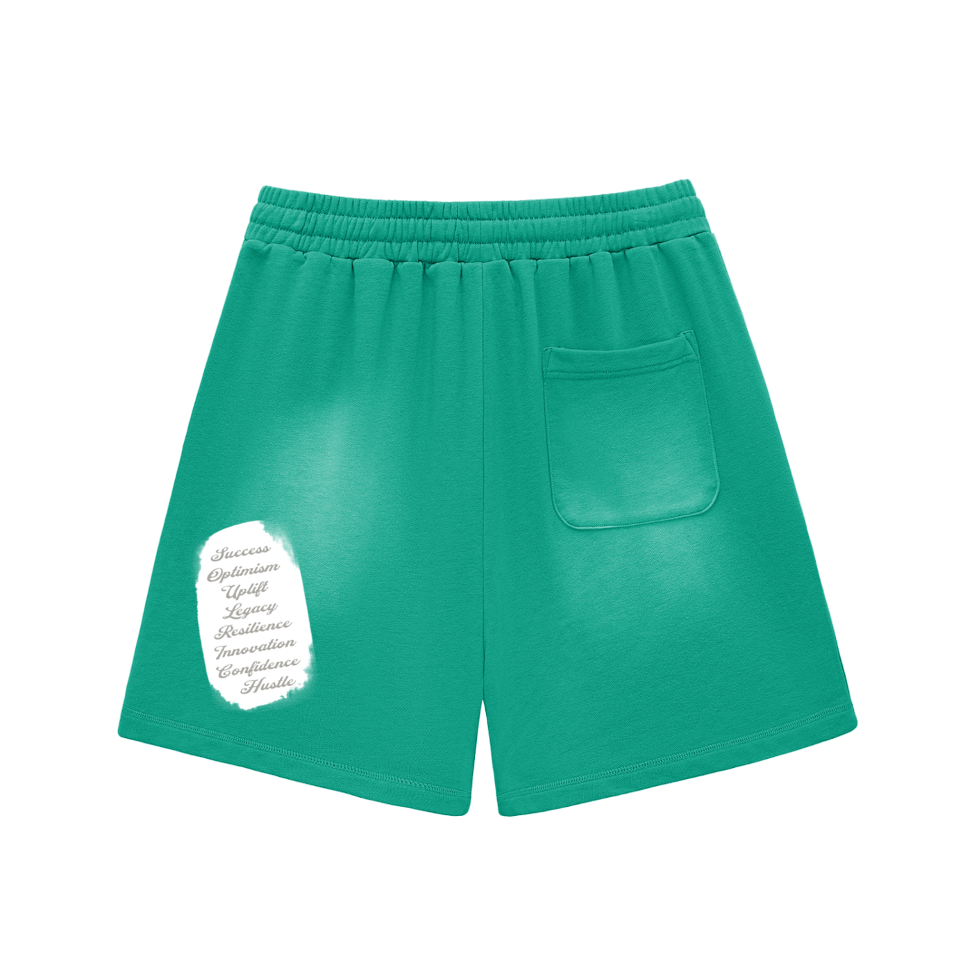 SOUL RICH “Sun Fade Raw Edge Turquoise Cotton Shorts”