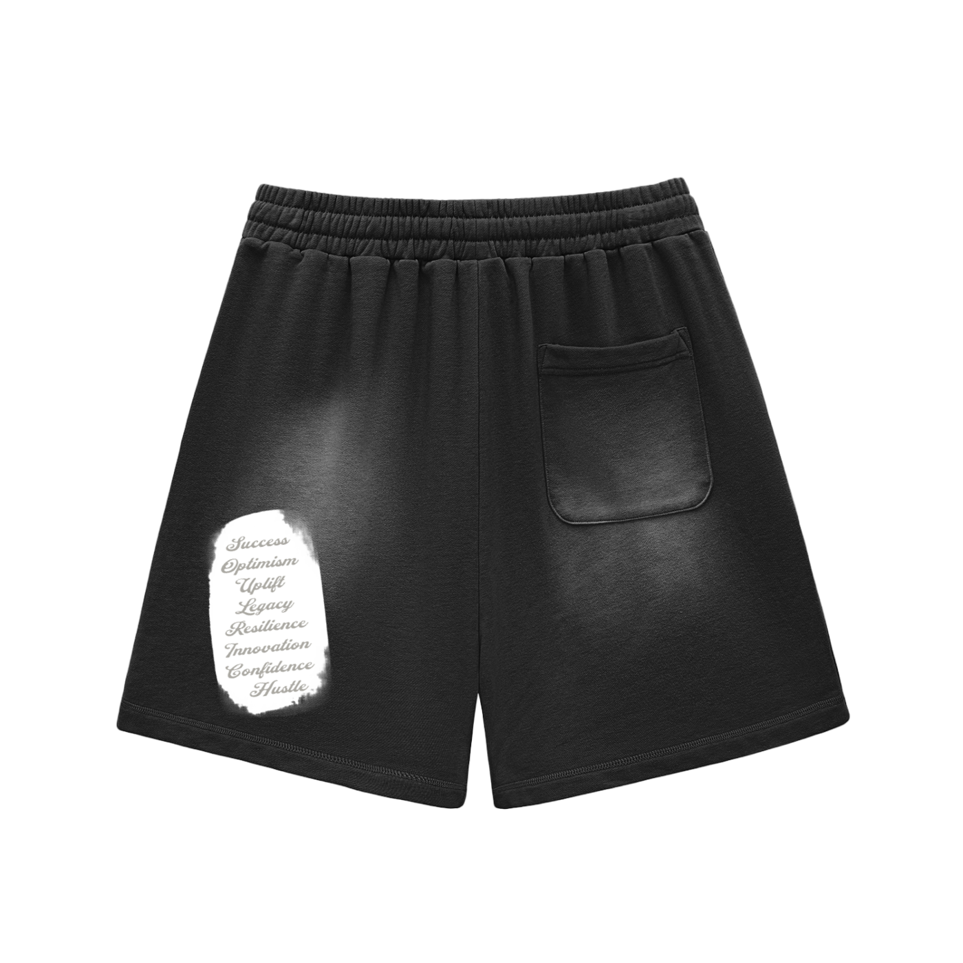 SOUL RICH “Sun Fade Raw Edge Black Cotton Shorts”