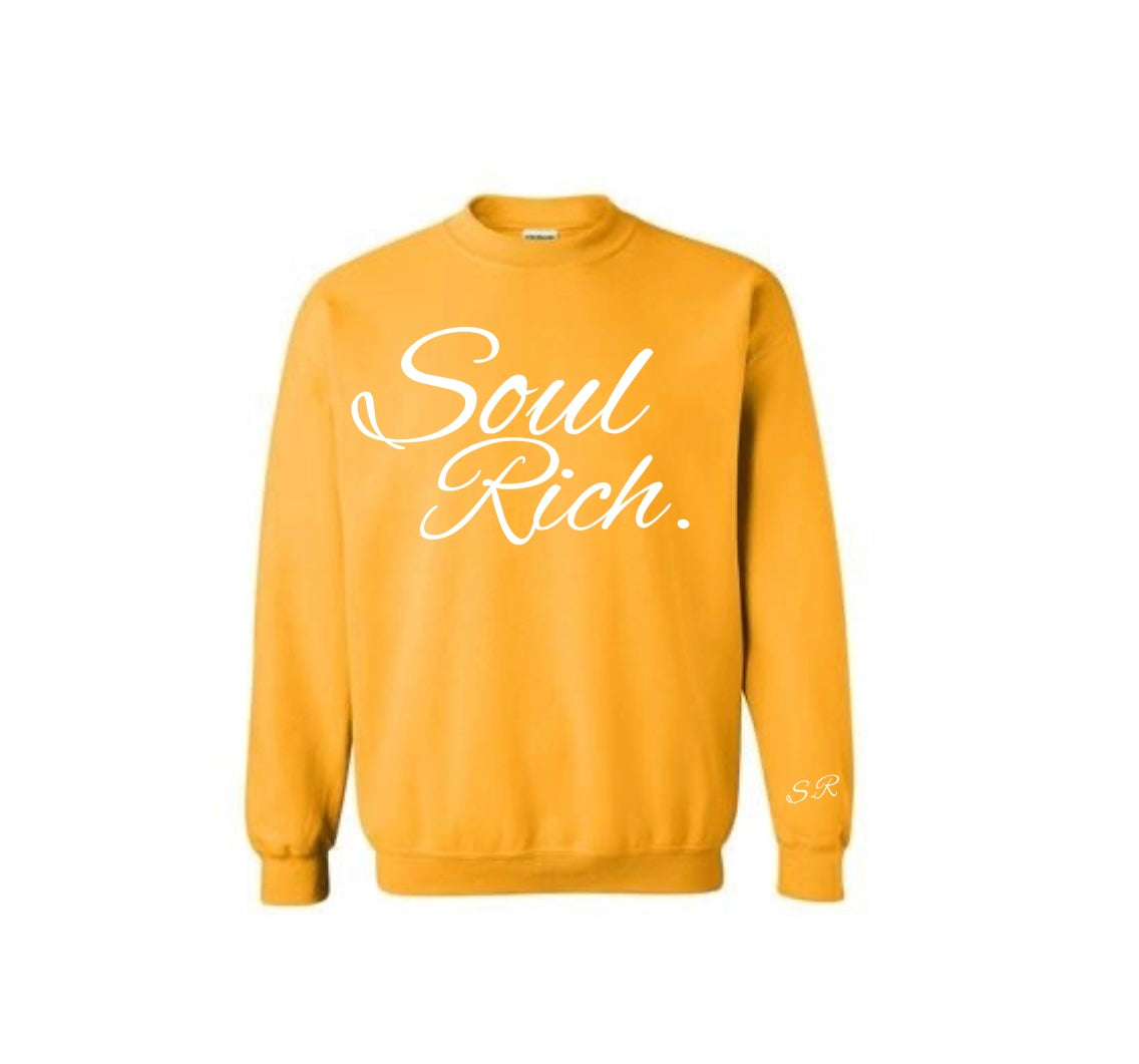 SOUL RICH “GOLD CREW NECK SWEAT SHIRT”