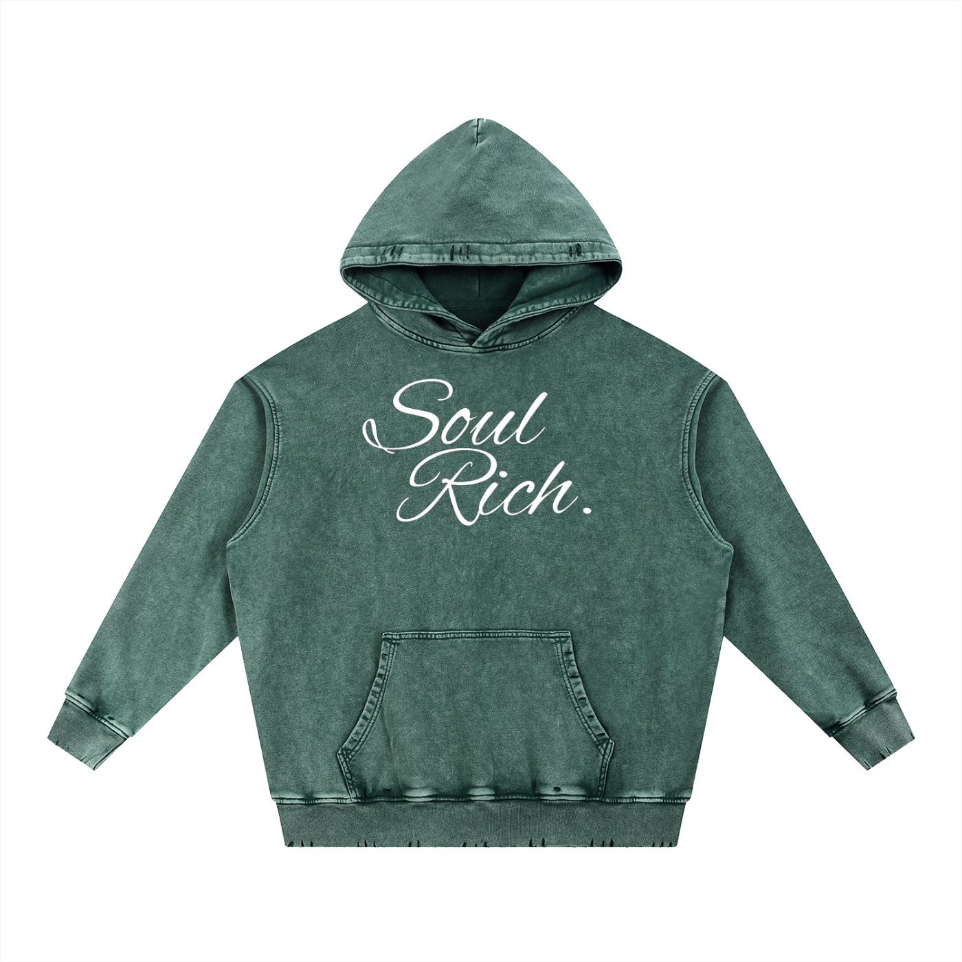 “Soul Rich Snow Wash Heavyweight Hoodie – Hand-Frayed Edition” (Limited Edition)