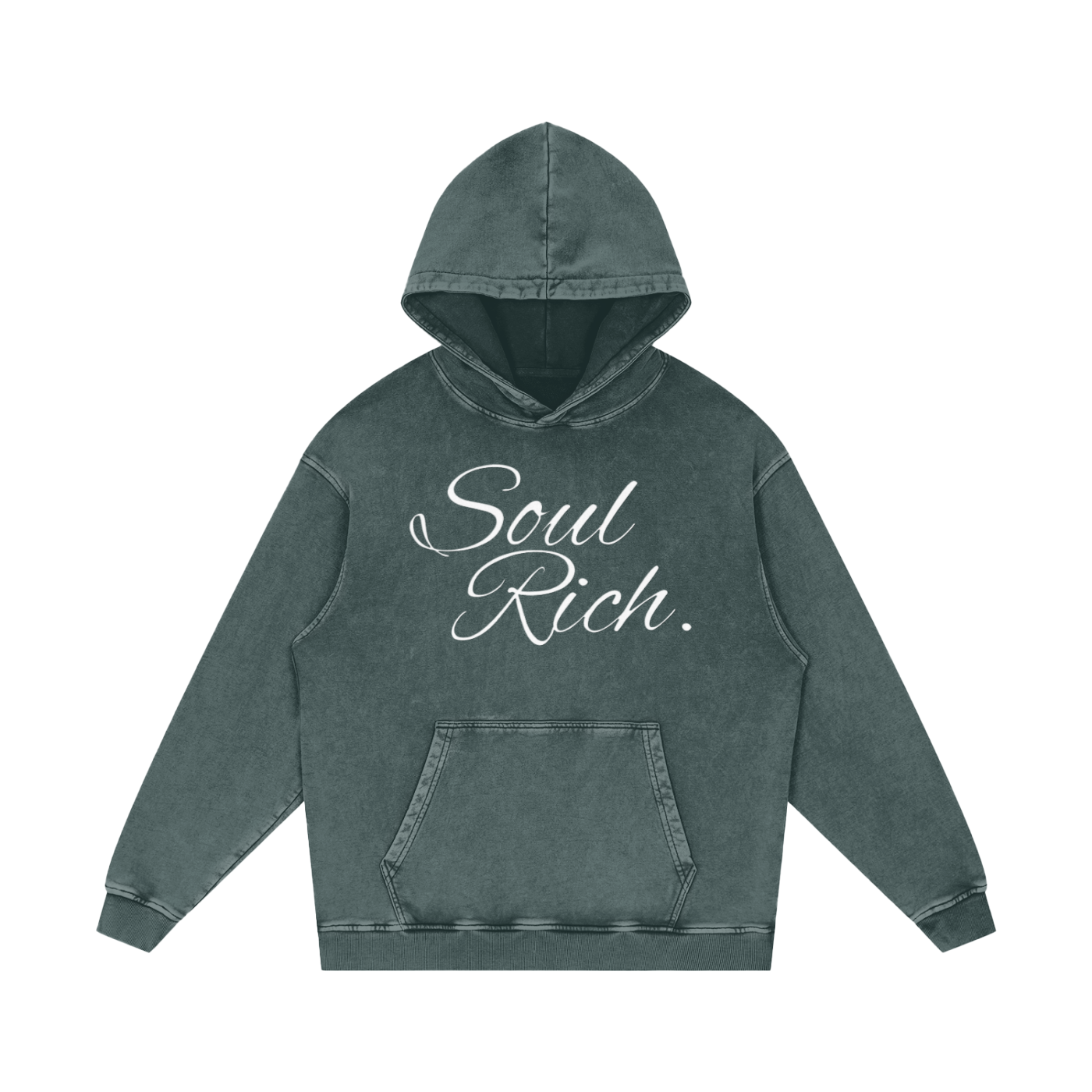 Hunt Green Acid Wash Oversize Vintage Acronym Hoodie (Limited Edition)