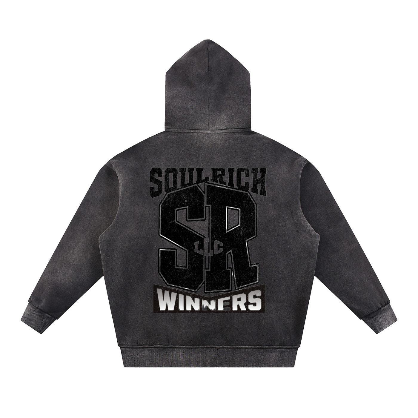 SOUL RICH Sun Fade Contrast Tape Fleece Hoodie - Limited Edition