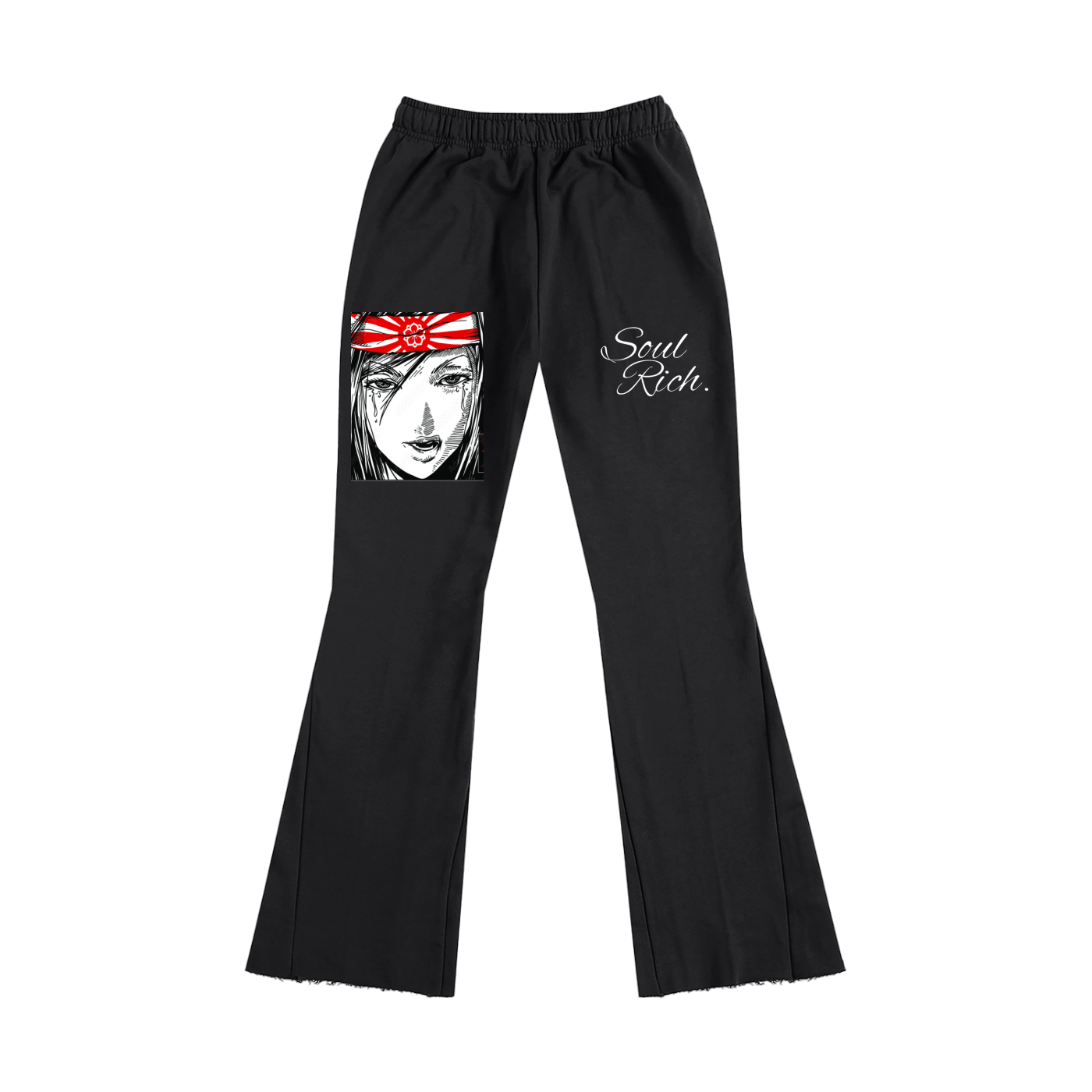 “Soul Rich Warcry Pants” Black Flared Sweatpants (Limited Edition)