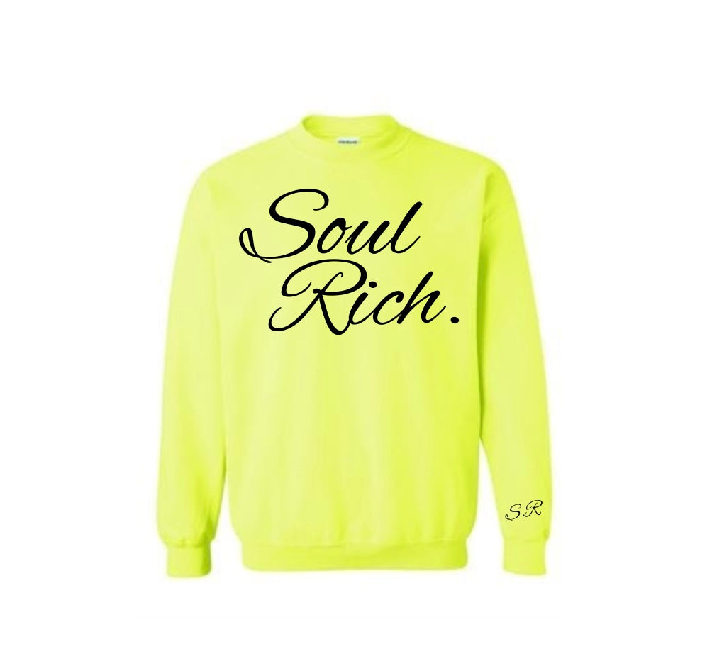 SOUL RICH “LIME GREEN CREW NECK SWEAT SHIRT 🔥 (LIMITED EDITION)