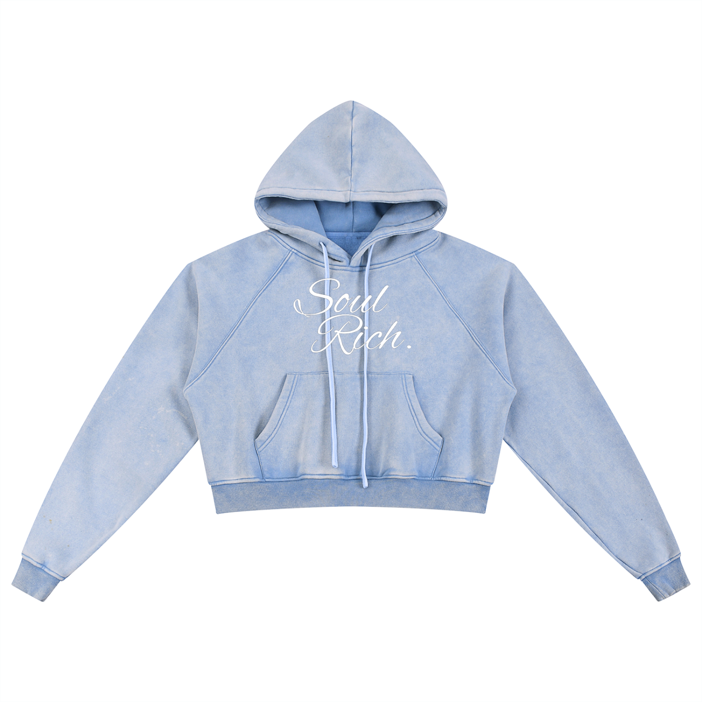 SOUL RICH WOMENS Snow Washed Cropped Hoodie (Limited Edition)
