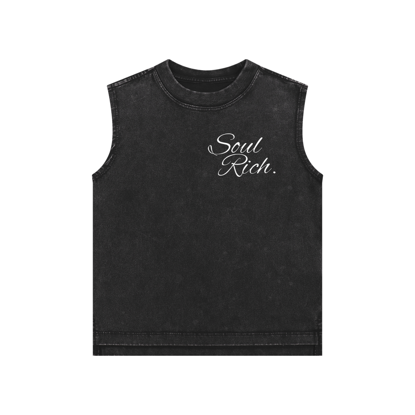 SOUL RICH Black Snow Washed Kids' Tank Top”
