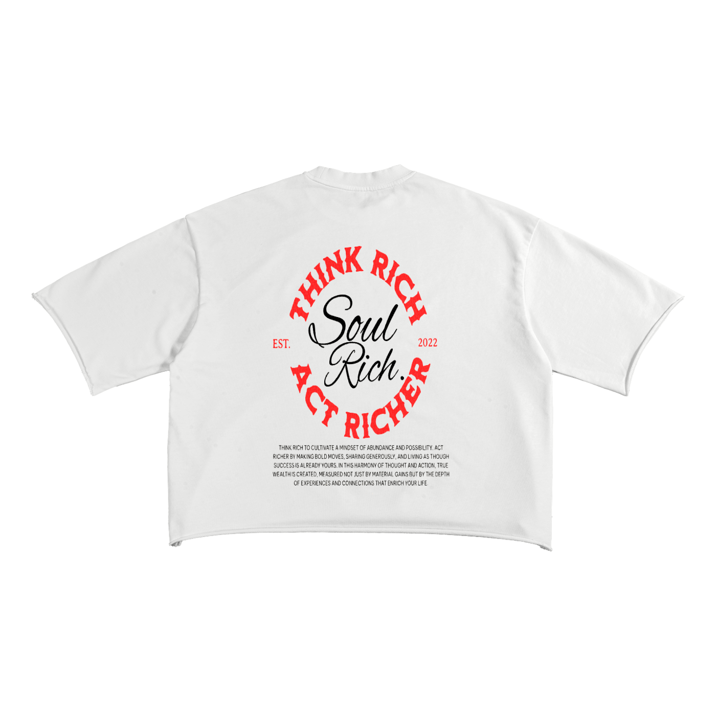 “Cupid’s Billionaire” 1995 Soul Rich Luxury French Terry T-Shirt (White & Apricot) – Limited Edition (Unisex)