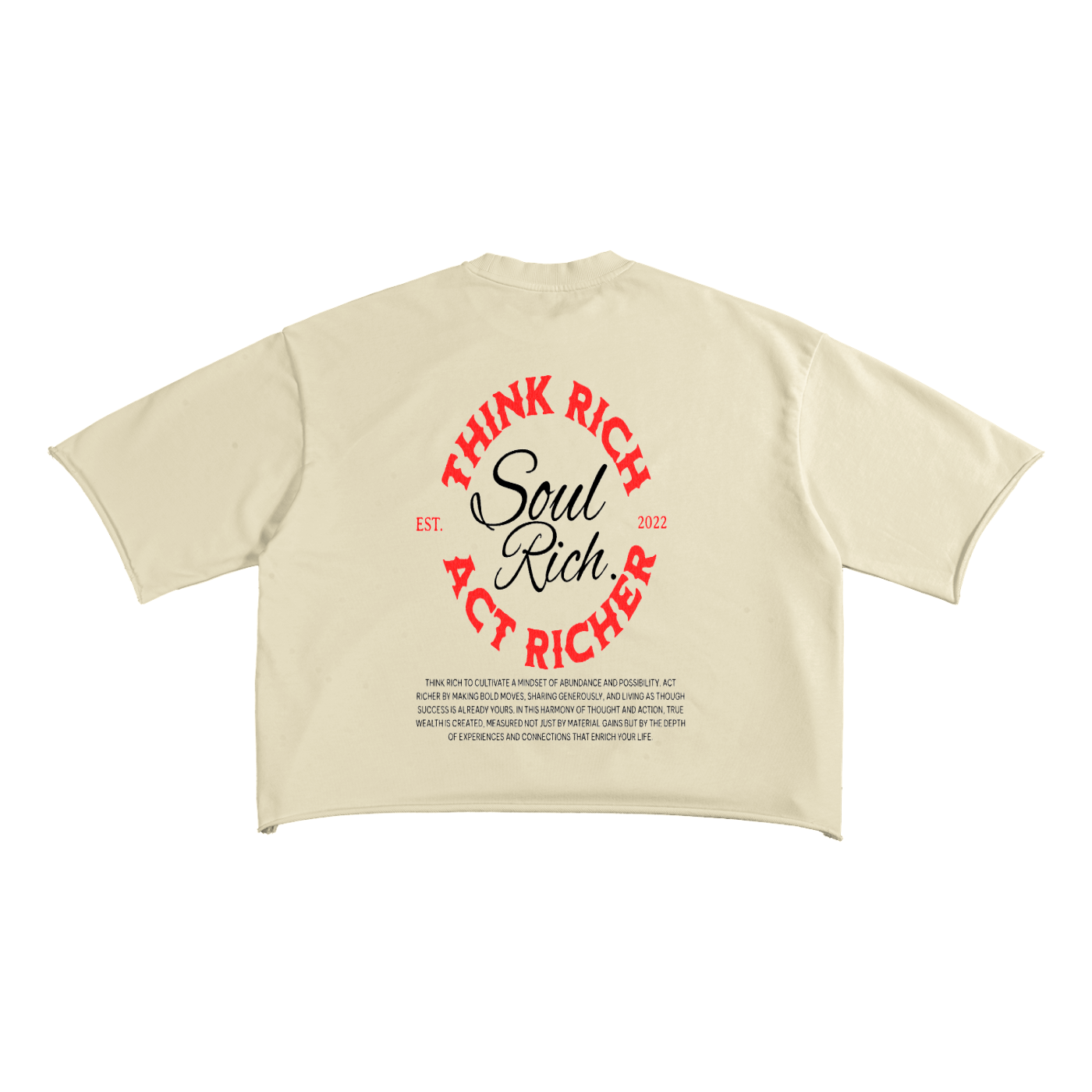 “Cupid’s Billionaire” 1995 Soul Rich Luxury French Terry T-Shirt (White & Apricot) – Limited Edition (Unisex)