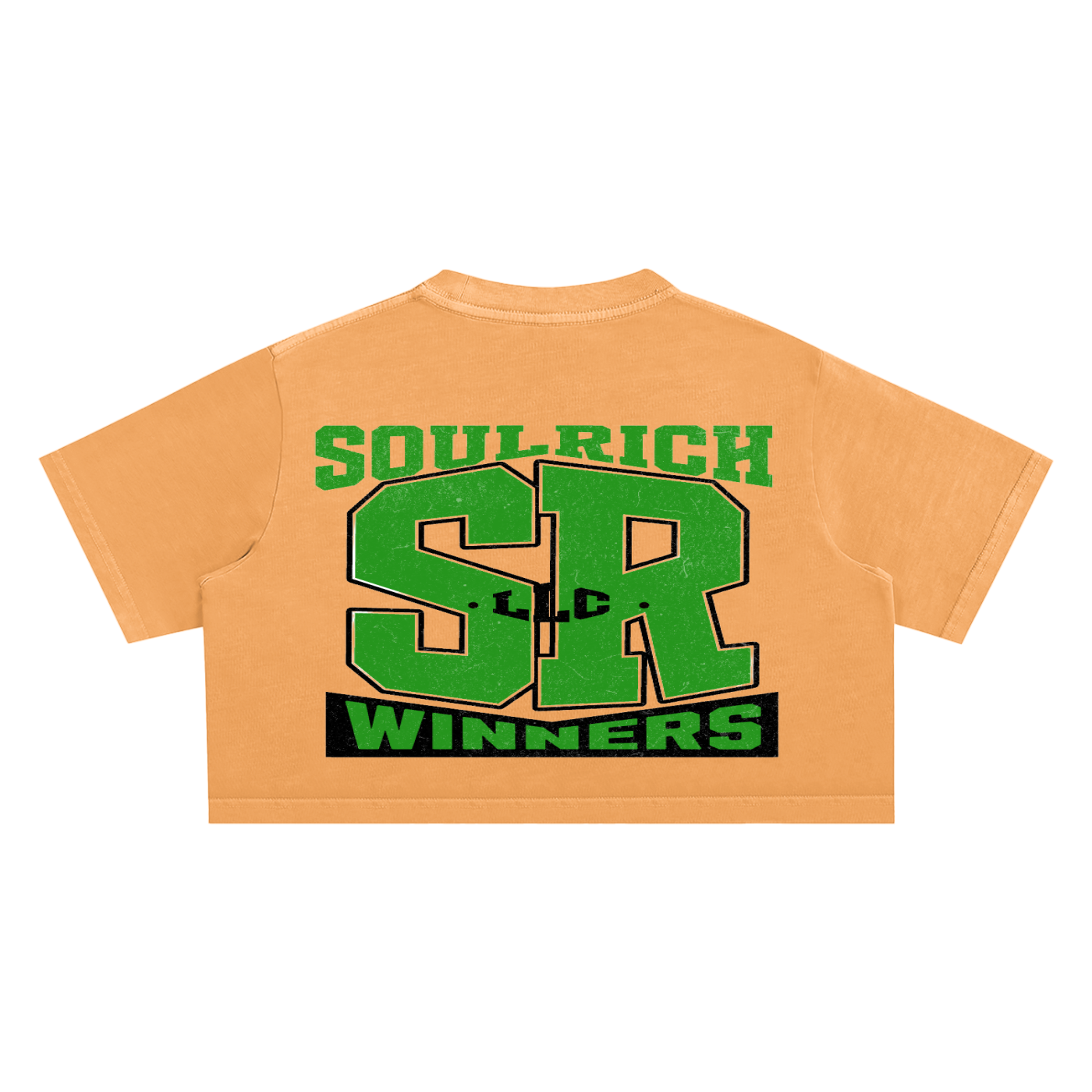 SOUL RICH “Snow Washed Orange Crop Top” Women’s