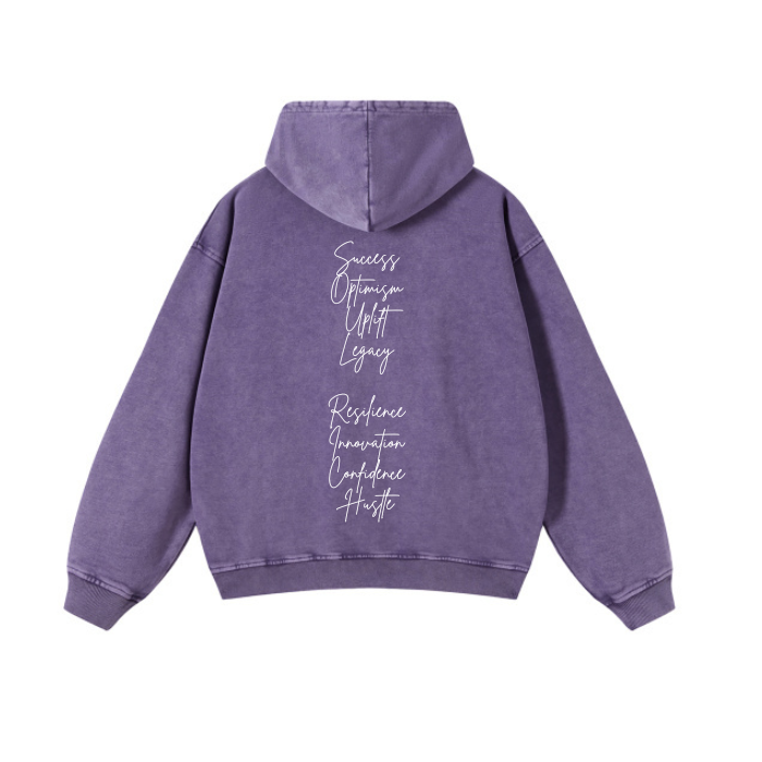 SOUL RICH “Purple And White Acid Washed Premium Hoodie” Limited Edition