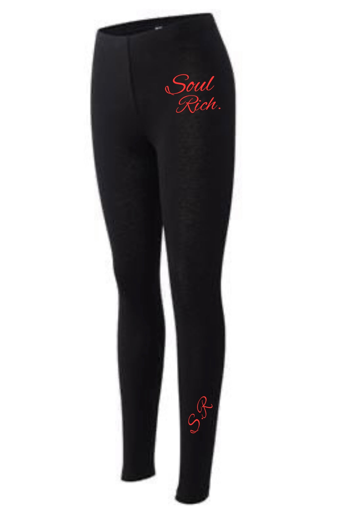 SOUL RICH “RED AND BLACK EXTRA COMFY WOMEN’S LEGGINGS”