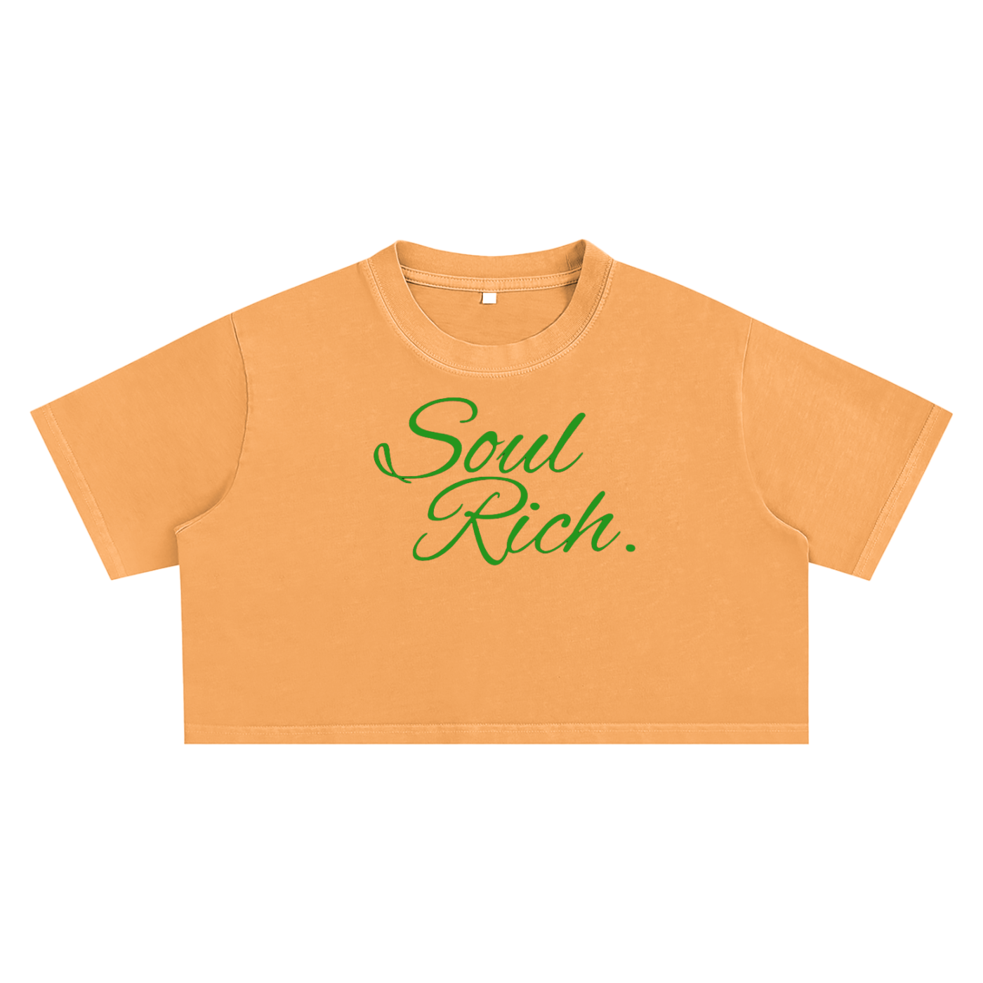 SOUL RICH “Snow Washed Orange Crop Top” Women’s