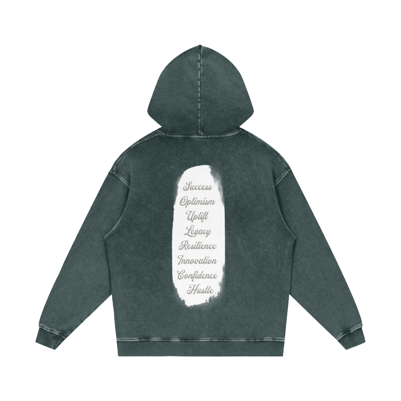 SOUL RICH “Green Acid Wash Oversize Vintage Acronym Hoodie” Limited Edition