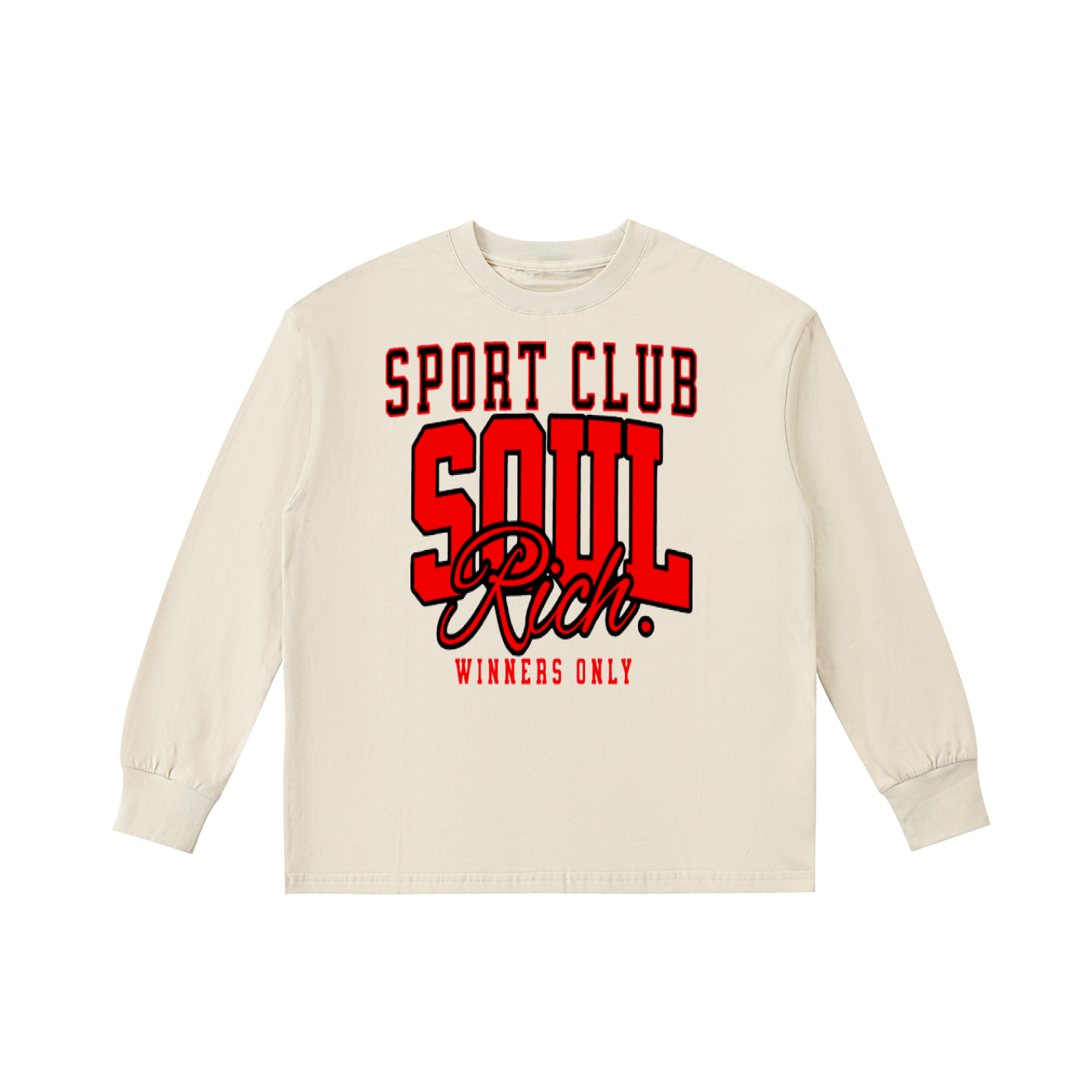 Kids Soul Rich LLC Sport Club Quick-Dry Cotton Long-Sleeve Luxury Tee (Limited Edition) 100% Premium Cotton