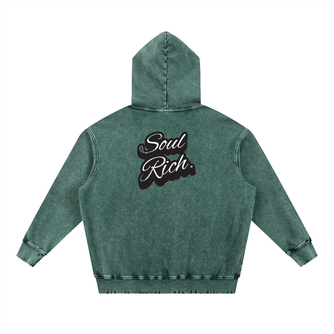 “Soul Rich Snow Wash Heavyweight Hoodie – Hand-Frayed Edition” (Limited Edition)