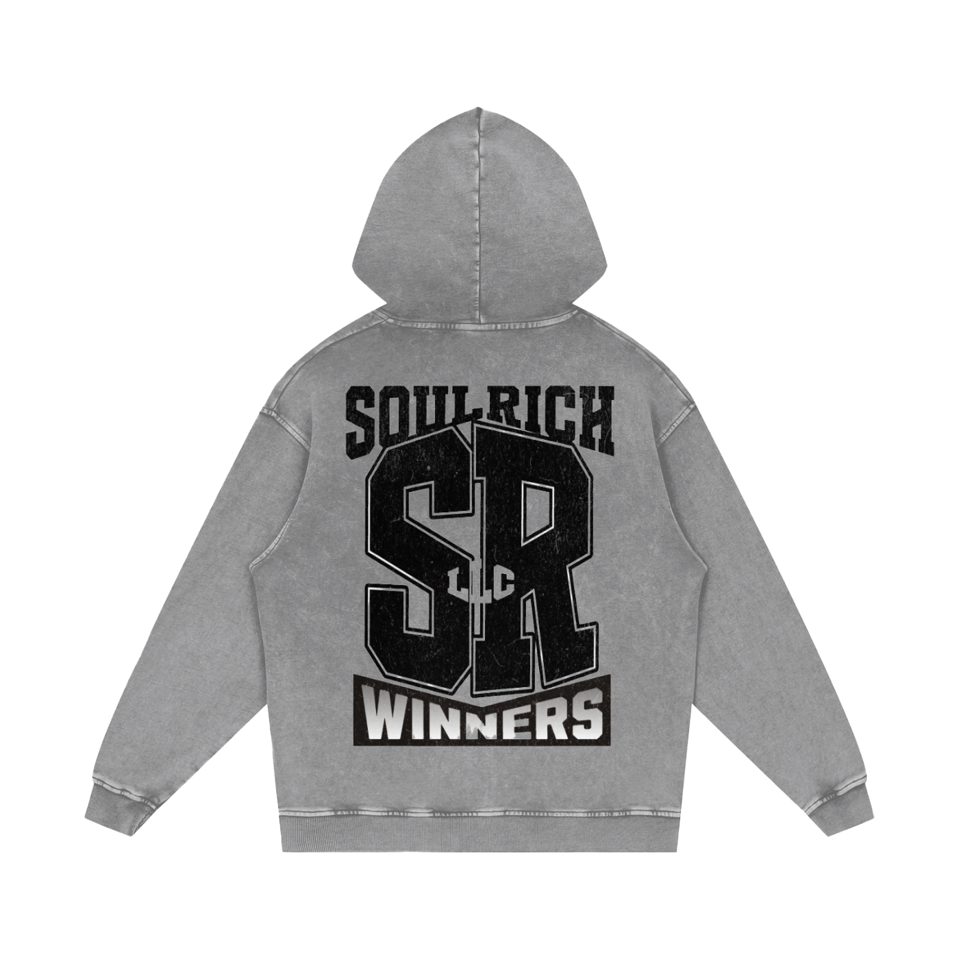 SOUL RICH “Snow Washed Loose Cotton Vintage Hoodie” Limited Edition