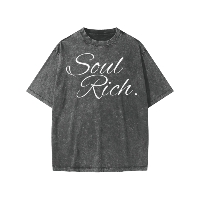 Soul Rich Kids American Vintage Washed Premium 100% Cotton T-Shirt (Limited Edition)
