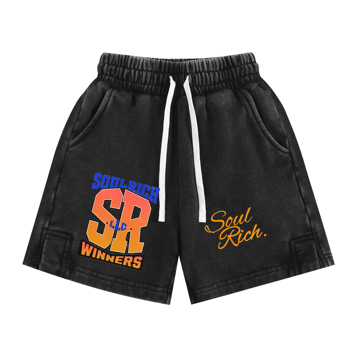 Soul Rich kids shorts-‘Winners Only’ Edition Black Snow Wash”