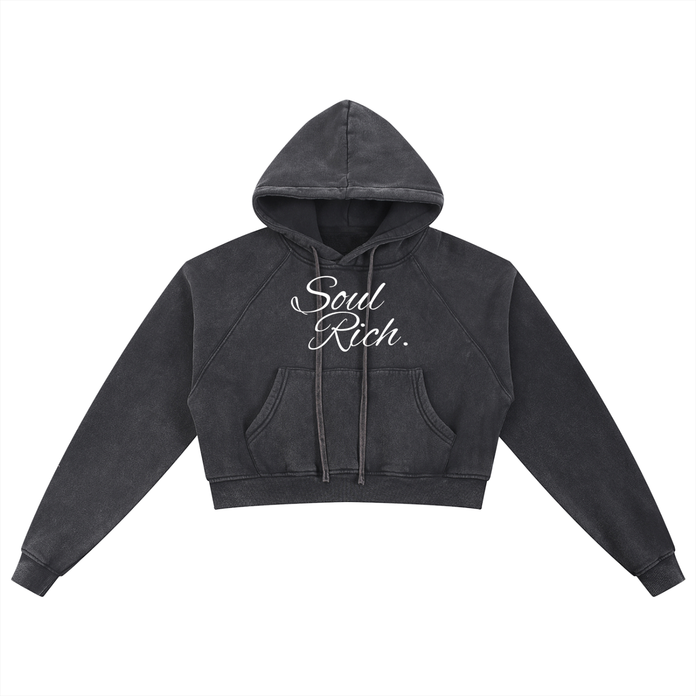SOUL RICH WOMENS Snow Washed Cropped Hoodie (Limited Edition)