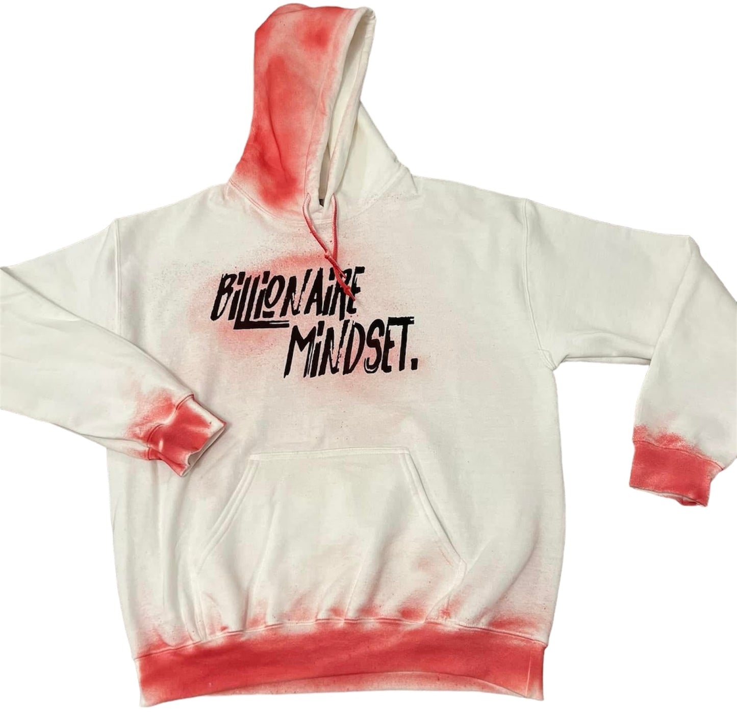 WHITE,BLACK AND RED CUSTOM BILLIONAIRE MINDSET HOODIE (Limited Edition)