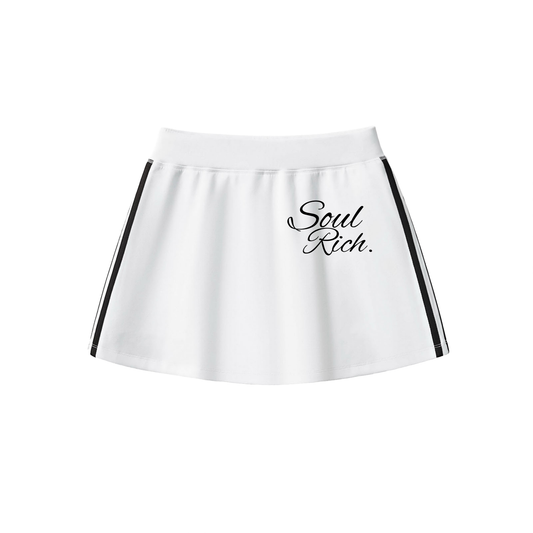 SOUL RICH “Taped Cooling Performance Women’s Short Skirt” (White)