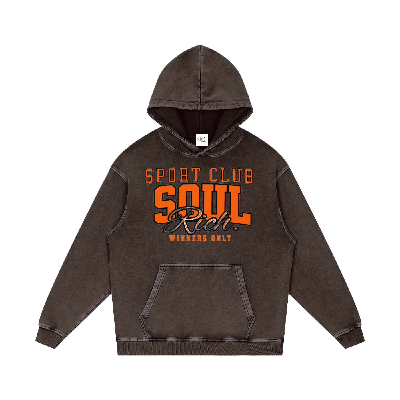 SOUL RICH “Snow Washed Loose Cotton Hoodie” Limited Edition