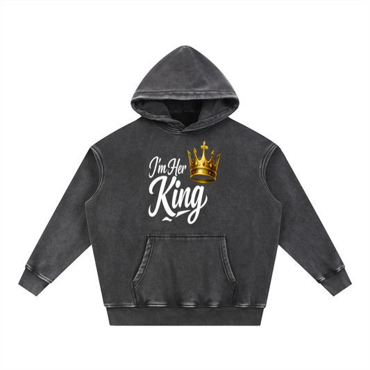 IM HER KING Snow Wash Fleece Oversize Hoodie - Limited Edition