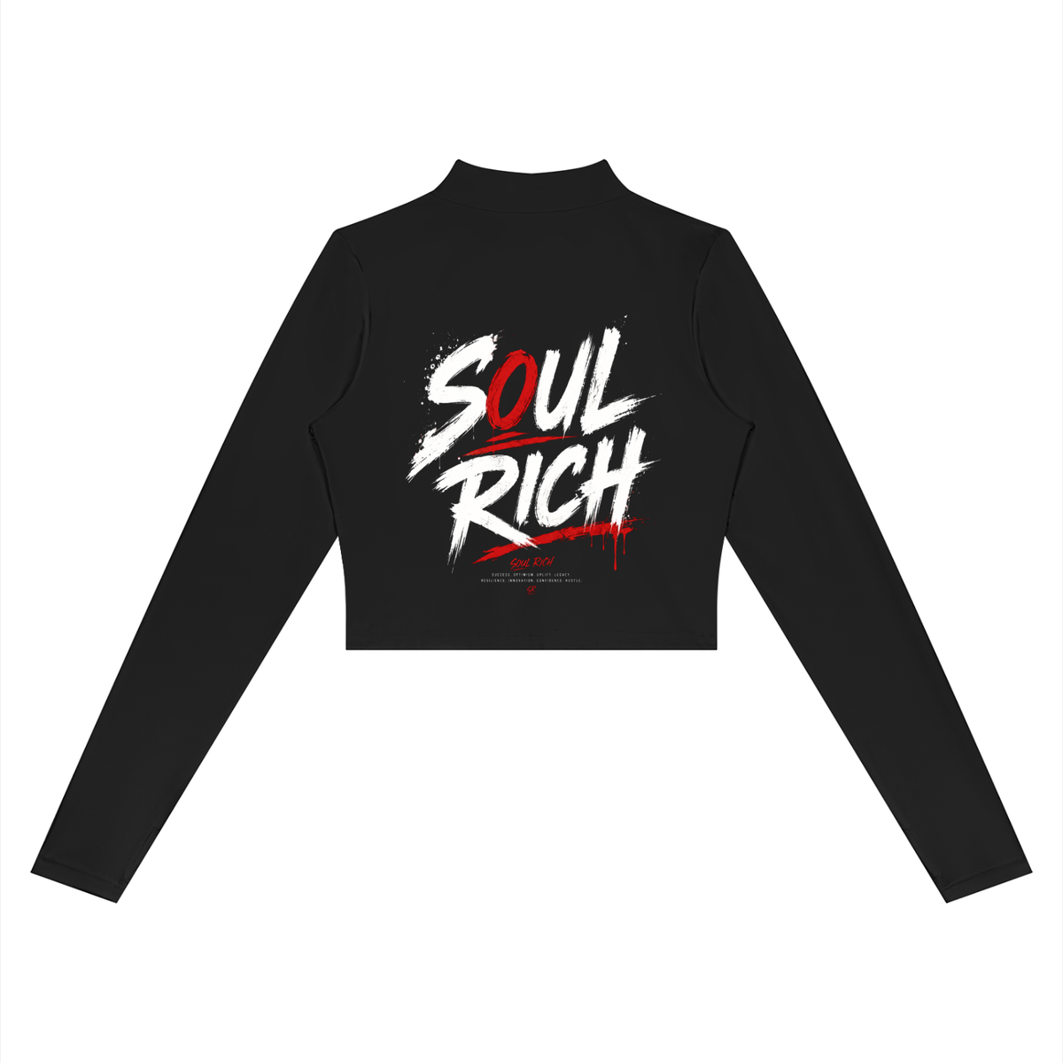 SOUL RICH Black Women’s Cropped Yoga Jacket & Pants Set
