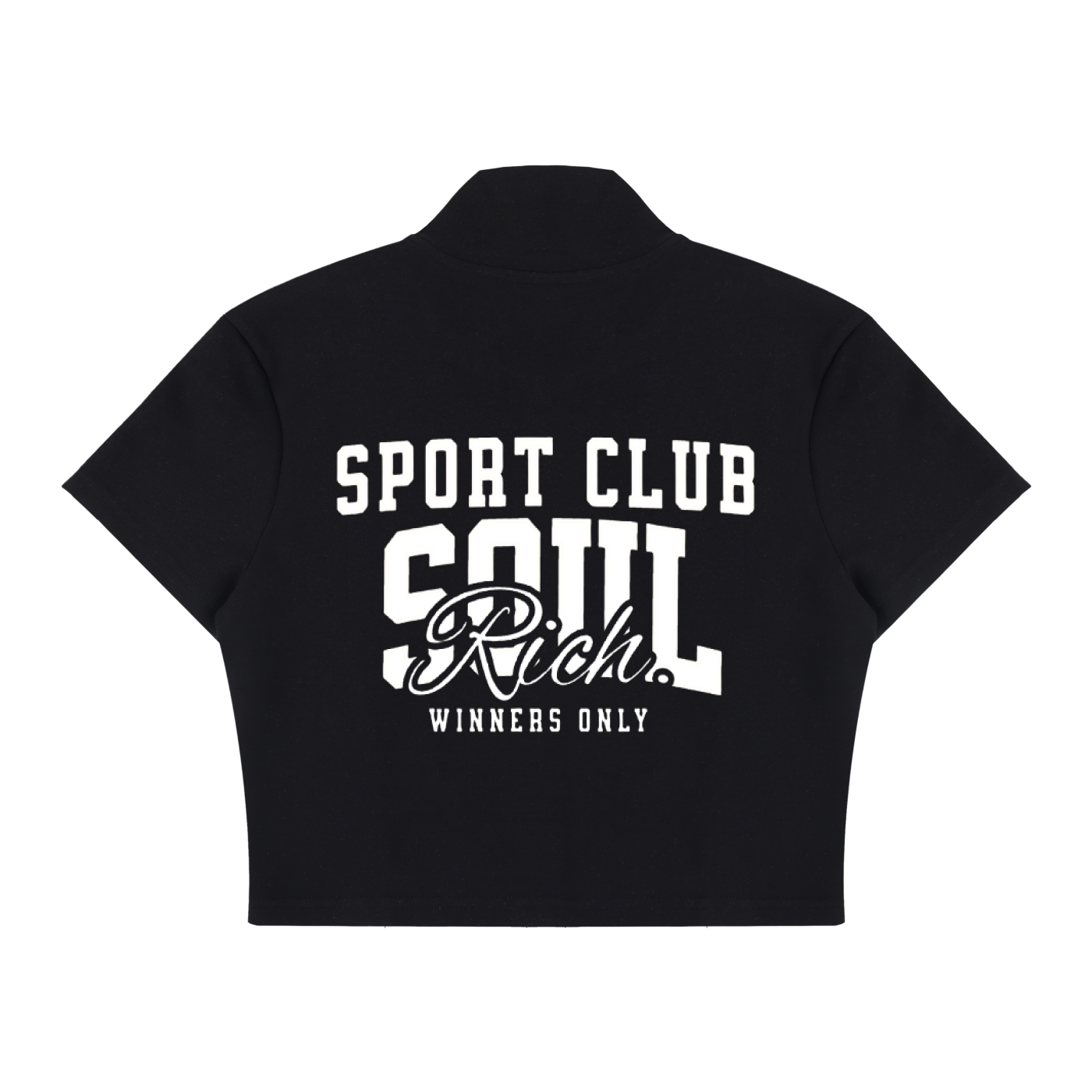 SOUL RICH Women's Cropped Full Zip Short Sleeve T-Shirt