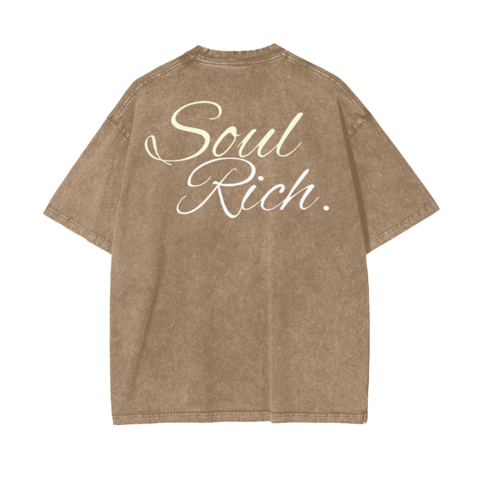 Tan Acid Wash Oversize T-Shirt -  (LIMITED EDITION)