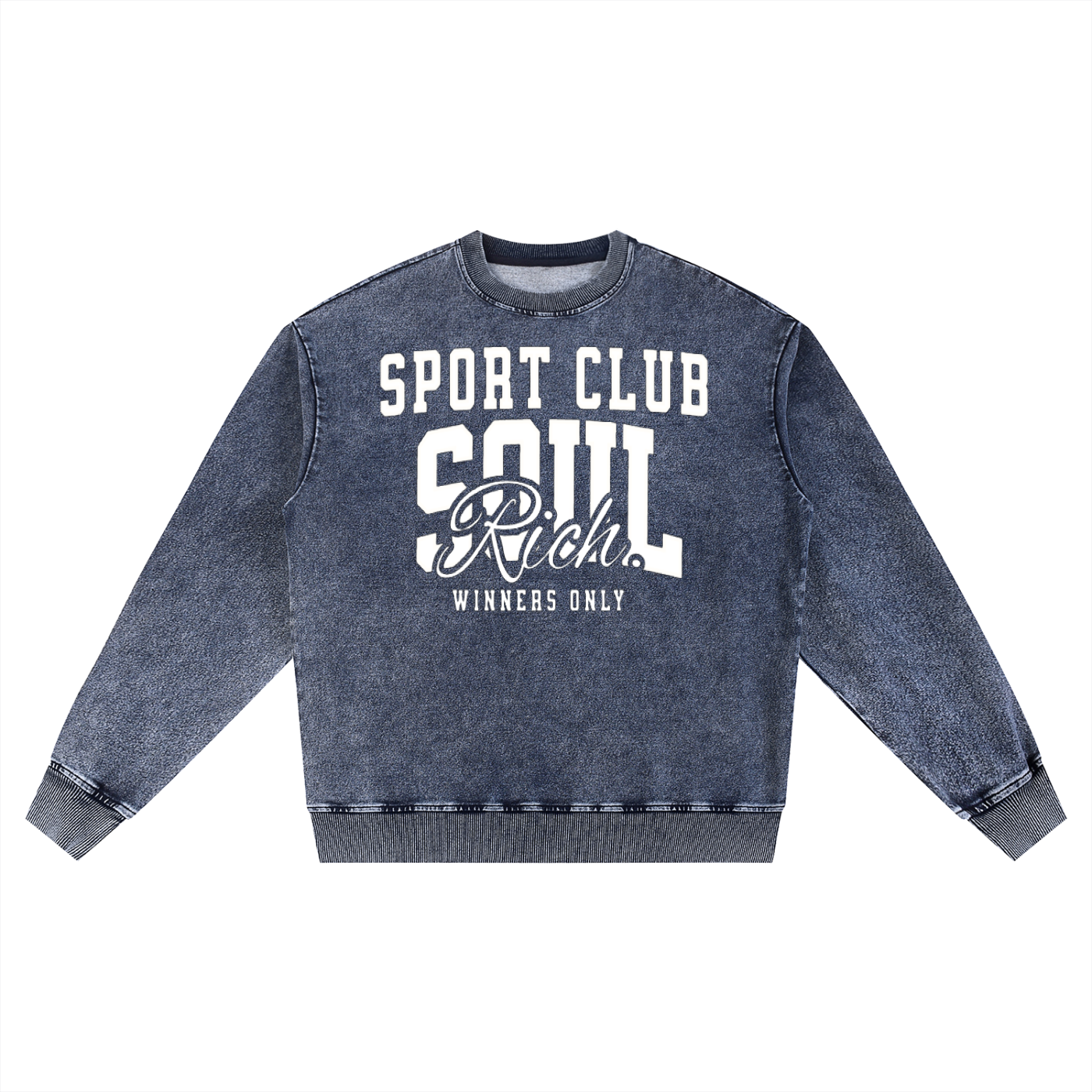 Soul Rich Sport Club “Snow Wash Oversized Crewneck Sweatshirt” Limited Edition