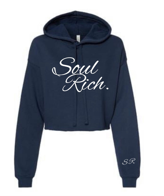 Navy blue women’s cropped hoodie