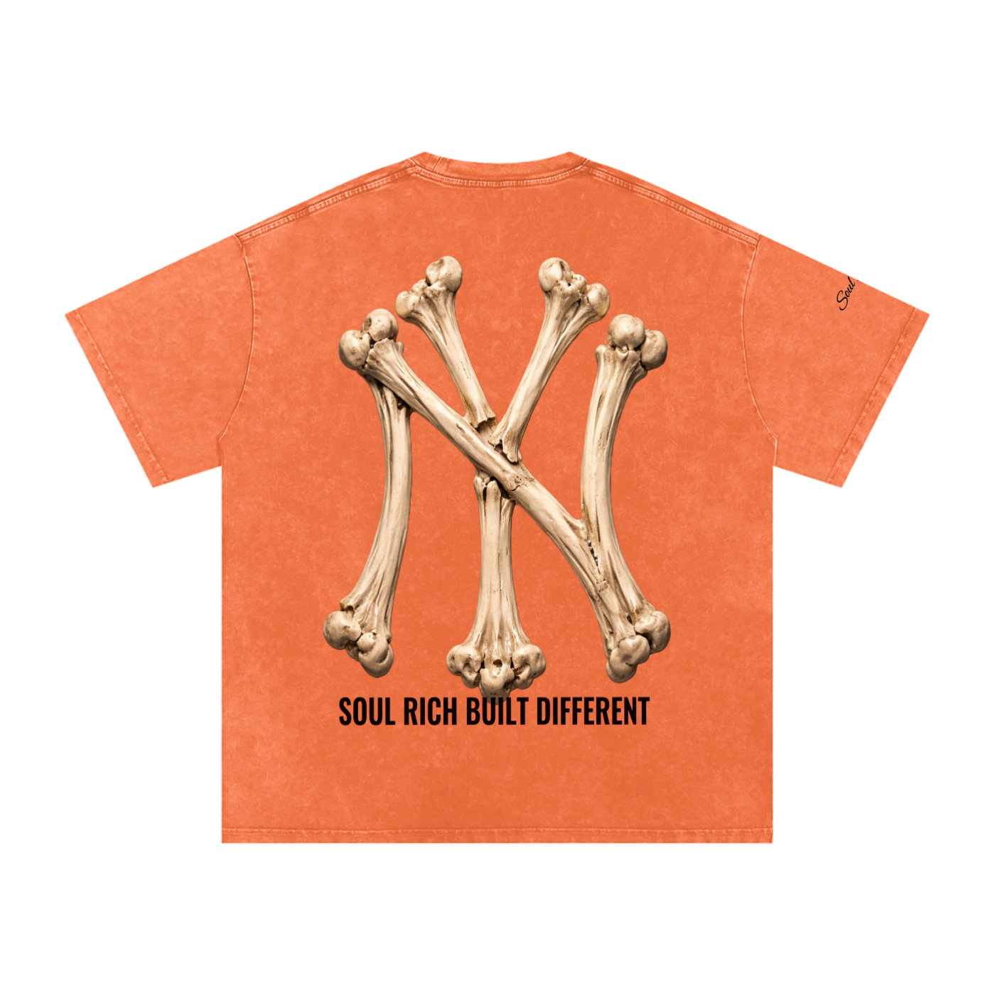 SOUL RICH BUILT DIFFERENT Snow Washed Oversized Cotton T-Shirt Neon 1995 Edition