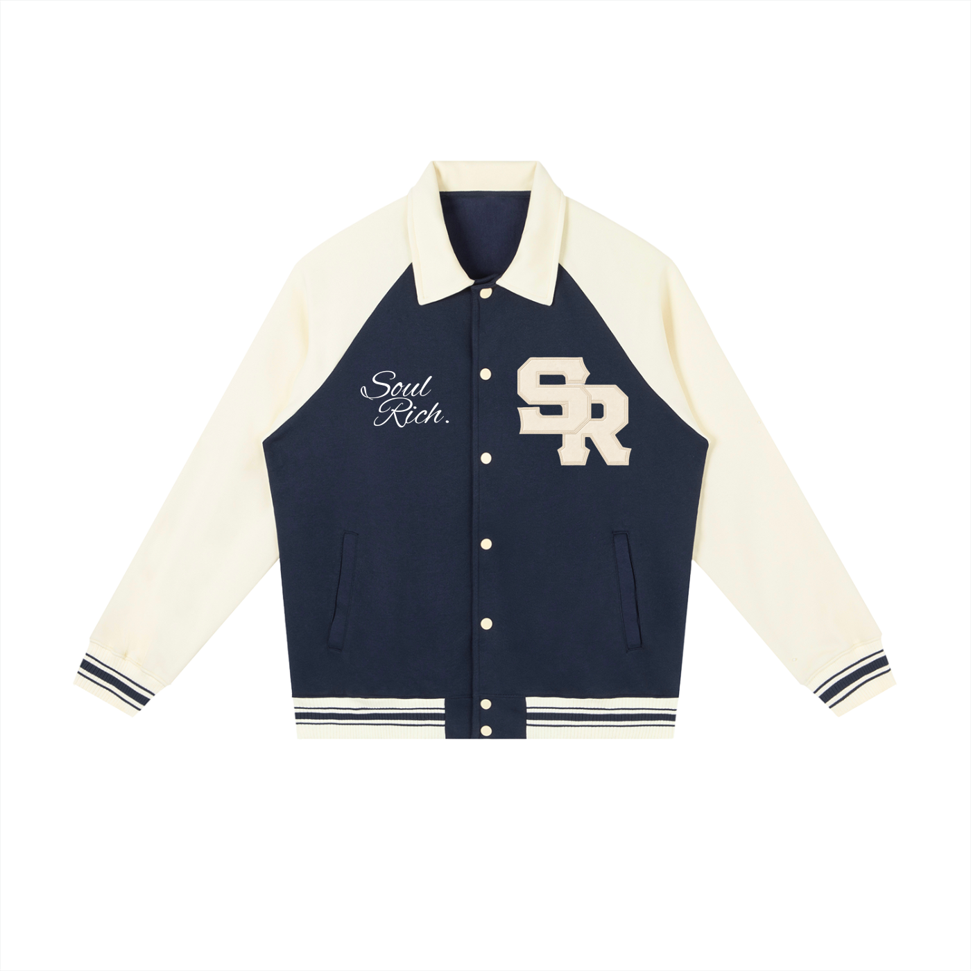 SOUL RICH Raglan Sleeve Varsity Pro Jacket