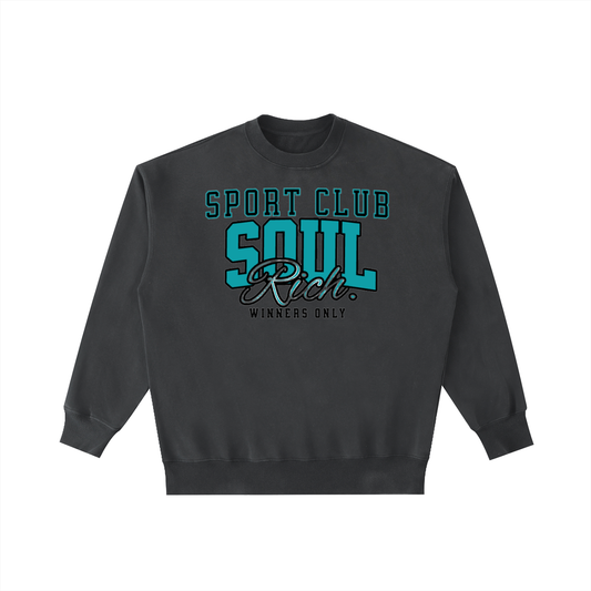 SOUL RICH Vintage Washed Heavyweight Crewneck Sweatshirt Limited Edition