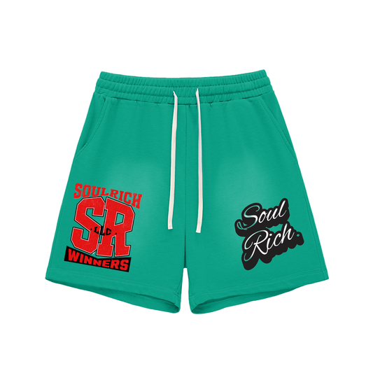 Sun Fade Raw Edge Cotton Shorts