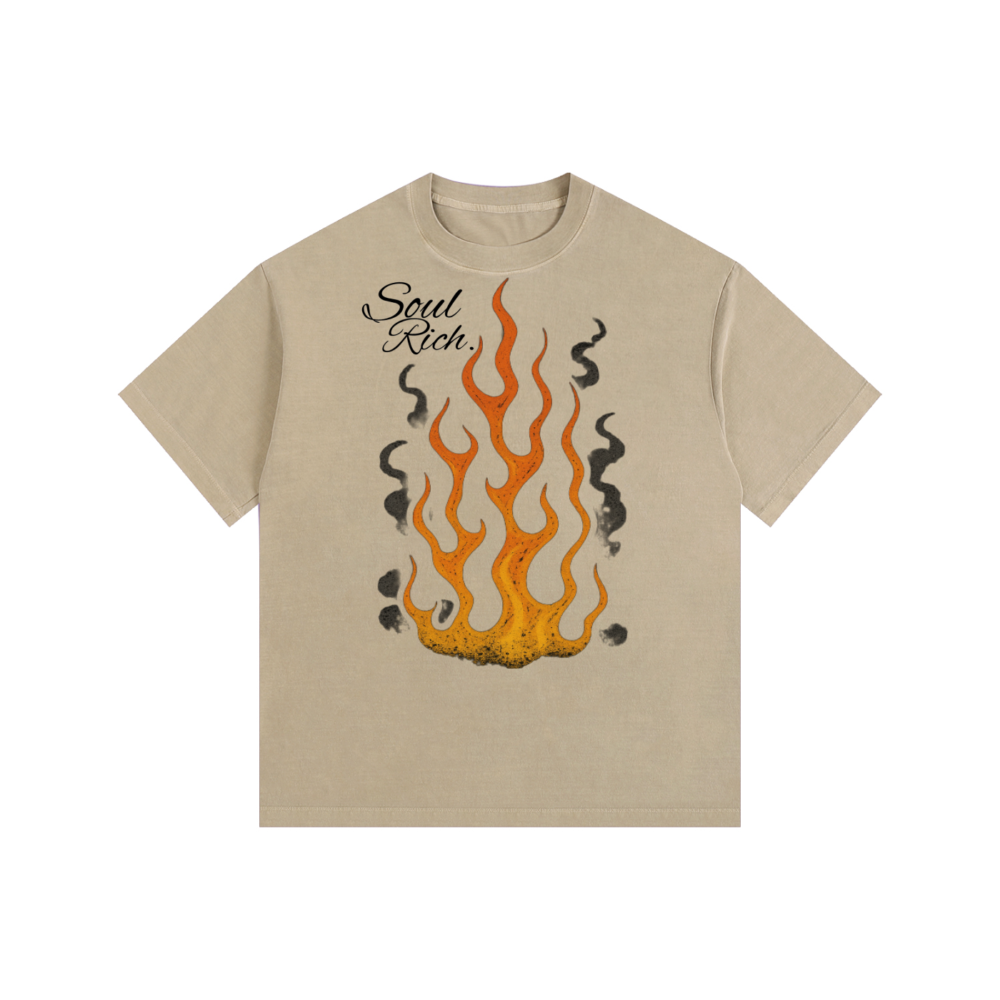 SOUL RICH Vintage Washed Oversized Cotton T-Shirt - Limited Edition - 100% Premium Cotton