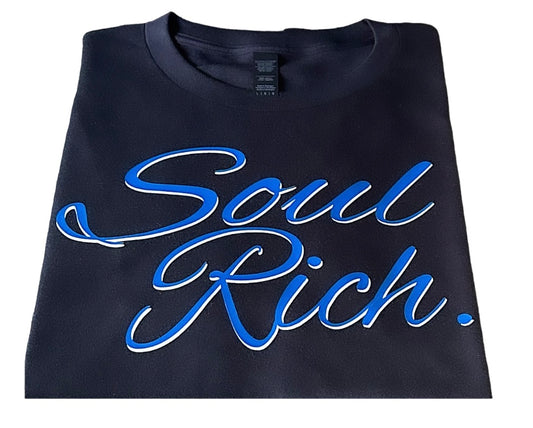 BLACK BLUE AND WHITE SOUL RICH LLC 3D LUXURY T-SHIRT