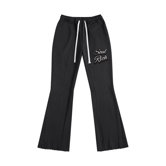 “Soul Rich Warcry Pants” Black Flared Sweatpants (Limited Edition)
