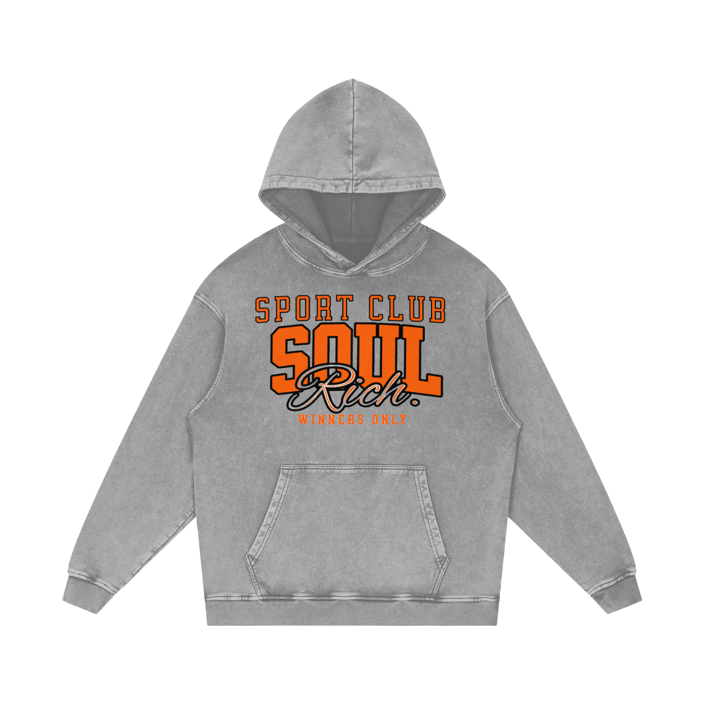 SOUL RICH “Snow Washed Loose Cotton Hoodie” Limited Edition