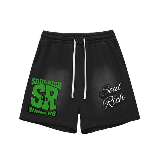 Sun Fade Raw Edge Cotton Shorts