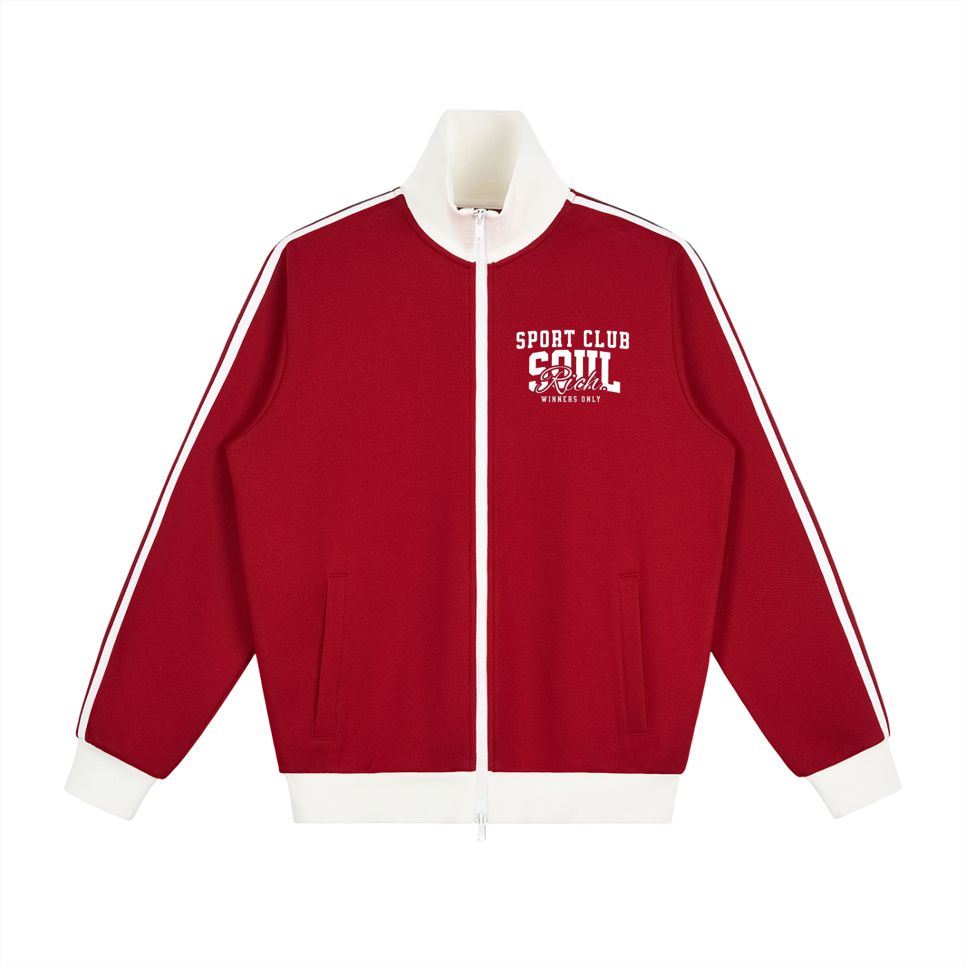 SOUL RICH “Contrast Side Stripe Fleece Track Jacket” Limited Edition