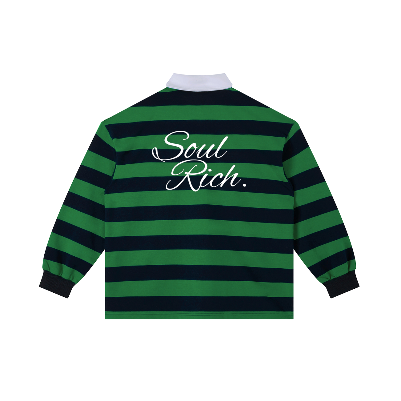 SOUL RICH Rugby Color Block Stripe Polo Shirt