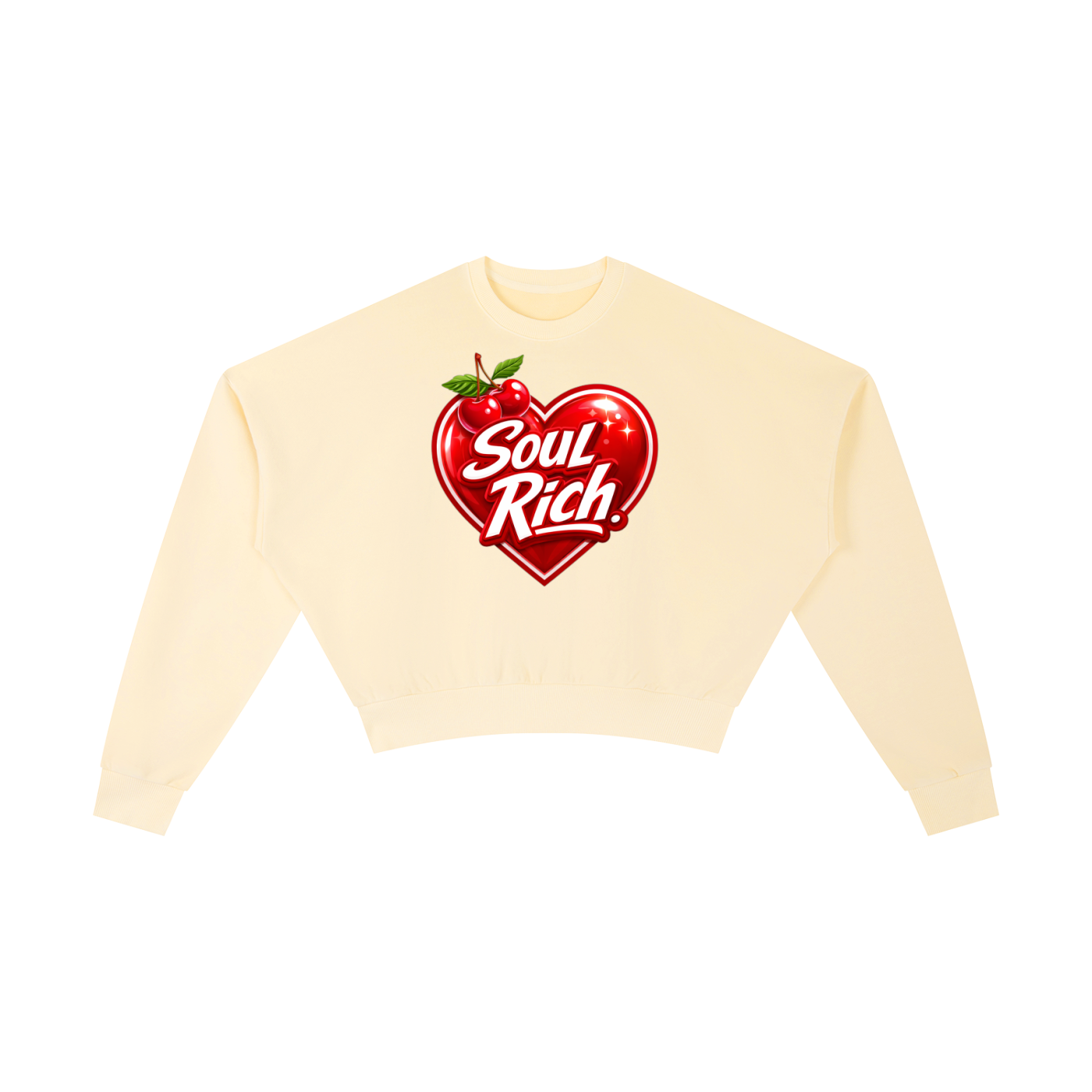 SOUL RICH Womens Valentines Vintage Washed Cropped Sweatshirt