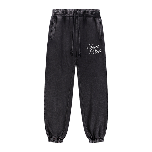 Soul Rich Snow Wash Heavyweight Jogger sweatpants – Hand-Frayed Edition (Limited Edition)
