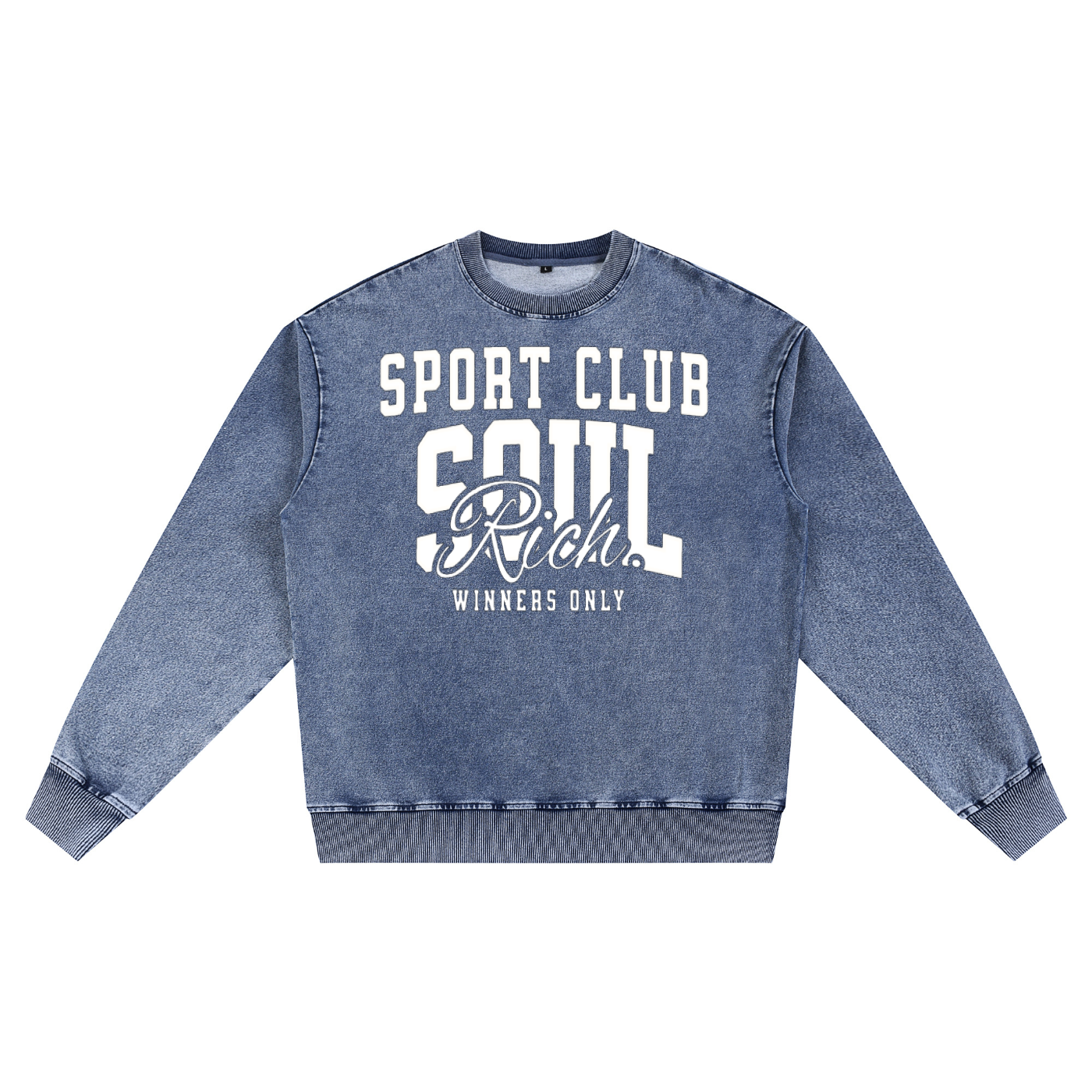 Soul Rich Sport Club “Snow Wash Oversized Crewneck Sweatshirt” Limited Edition