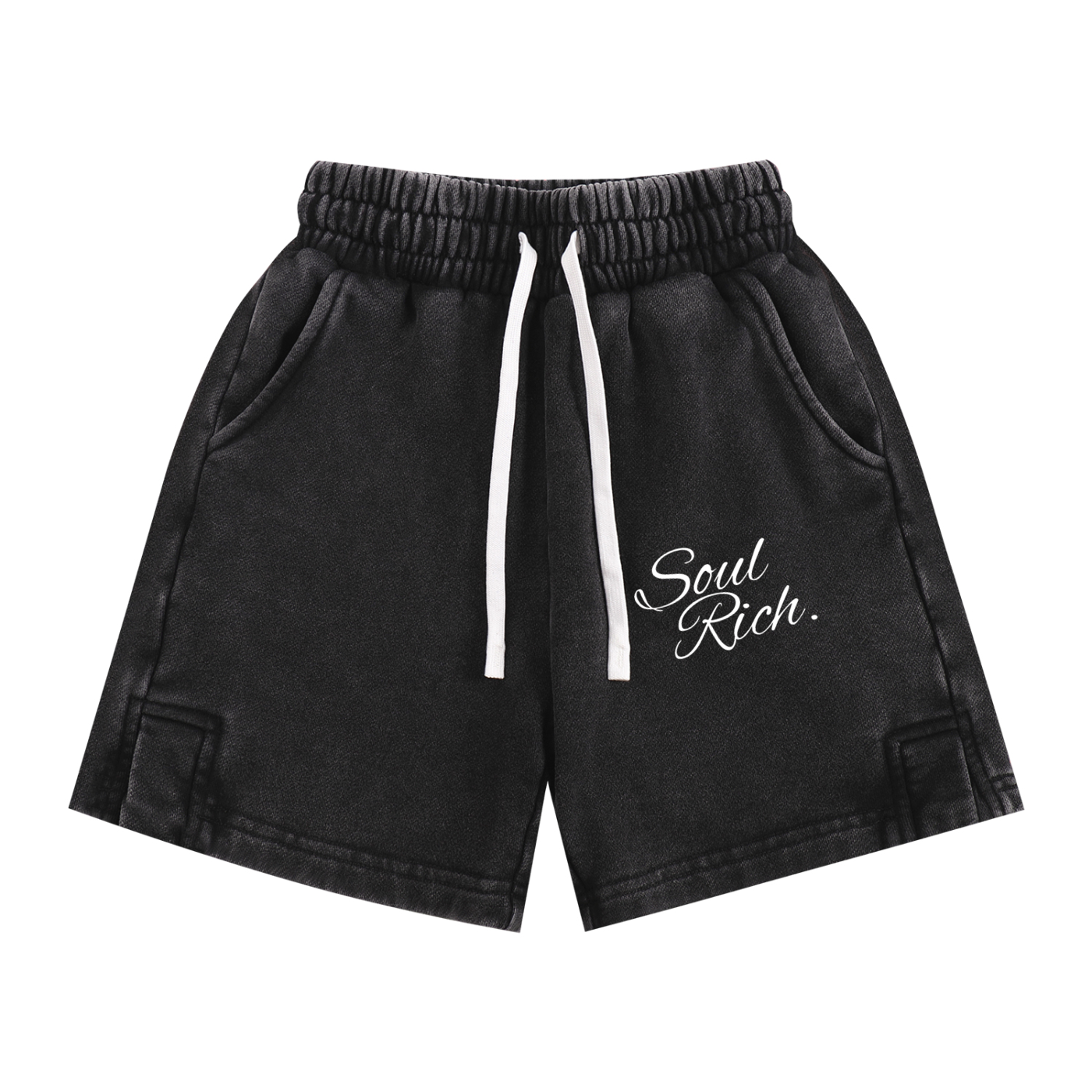 SOUL RICH Snow Washed Kids' Shorts 100% premium cotton