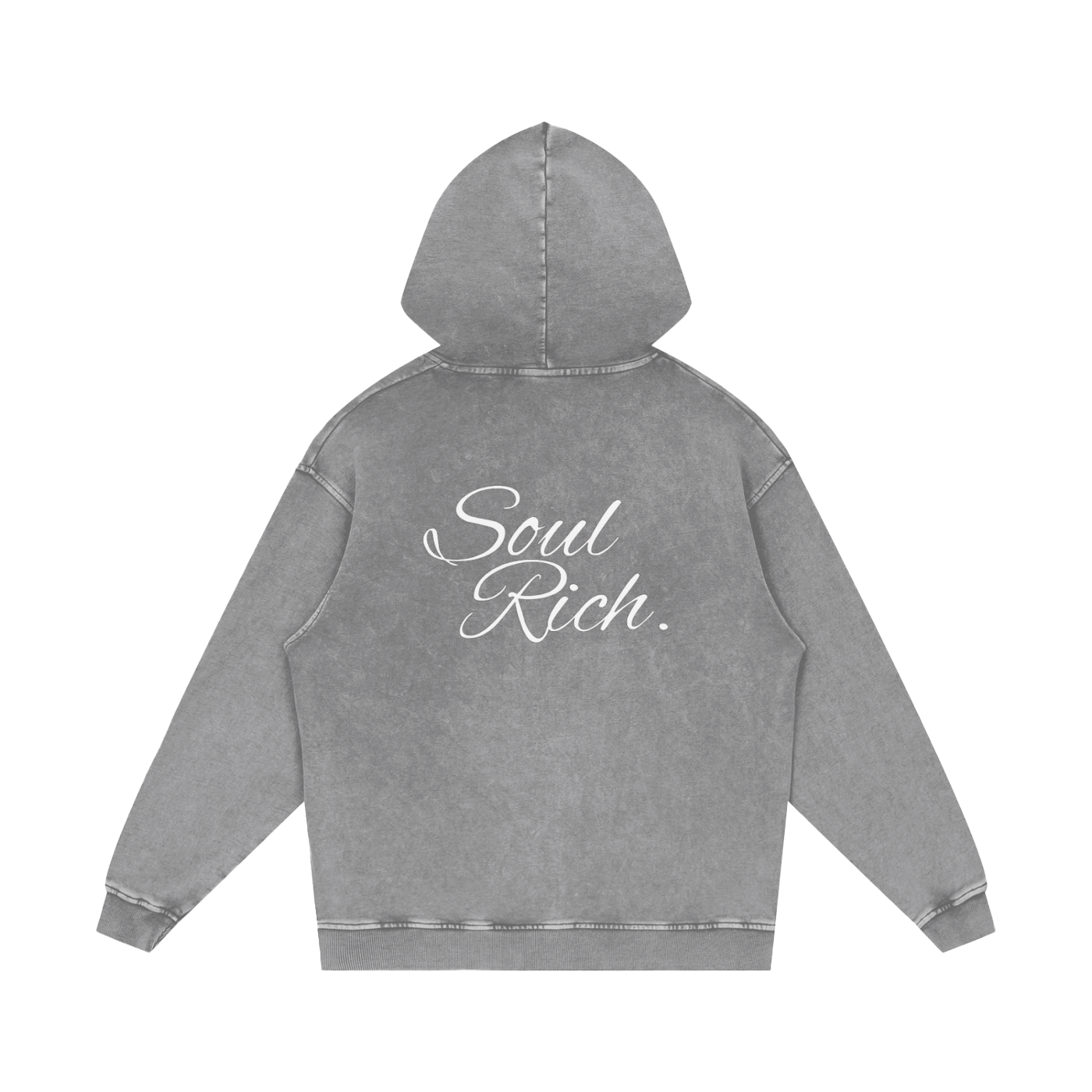 SOUL RICH “Snow Washed Loose Cotton Hoodie” Limited Edition